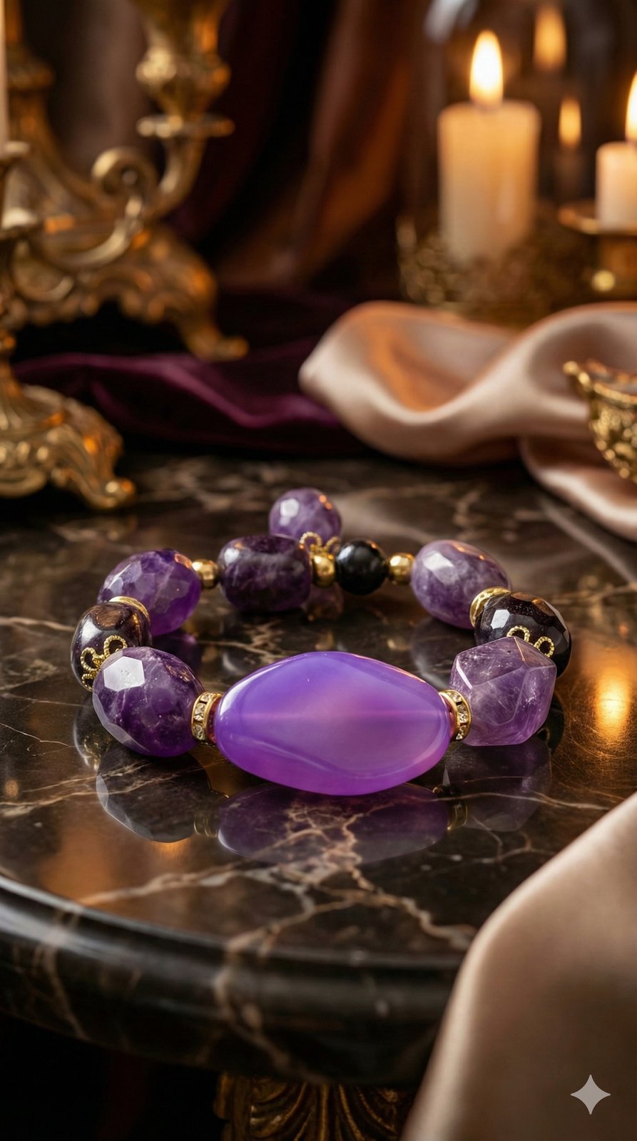 Браслет «Фиолетовый талисман» — Аметист, Агат