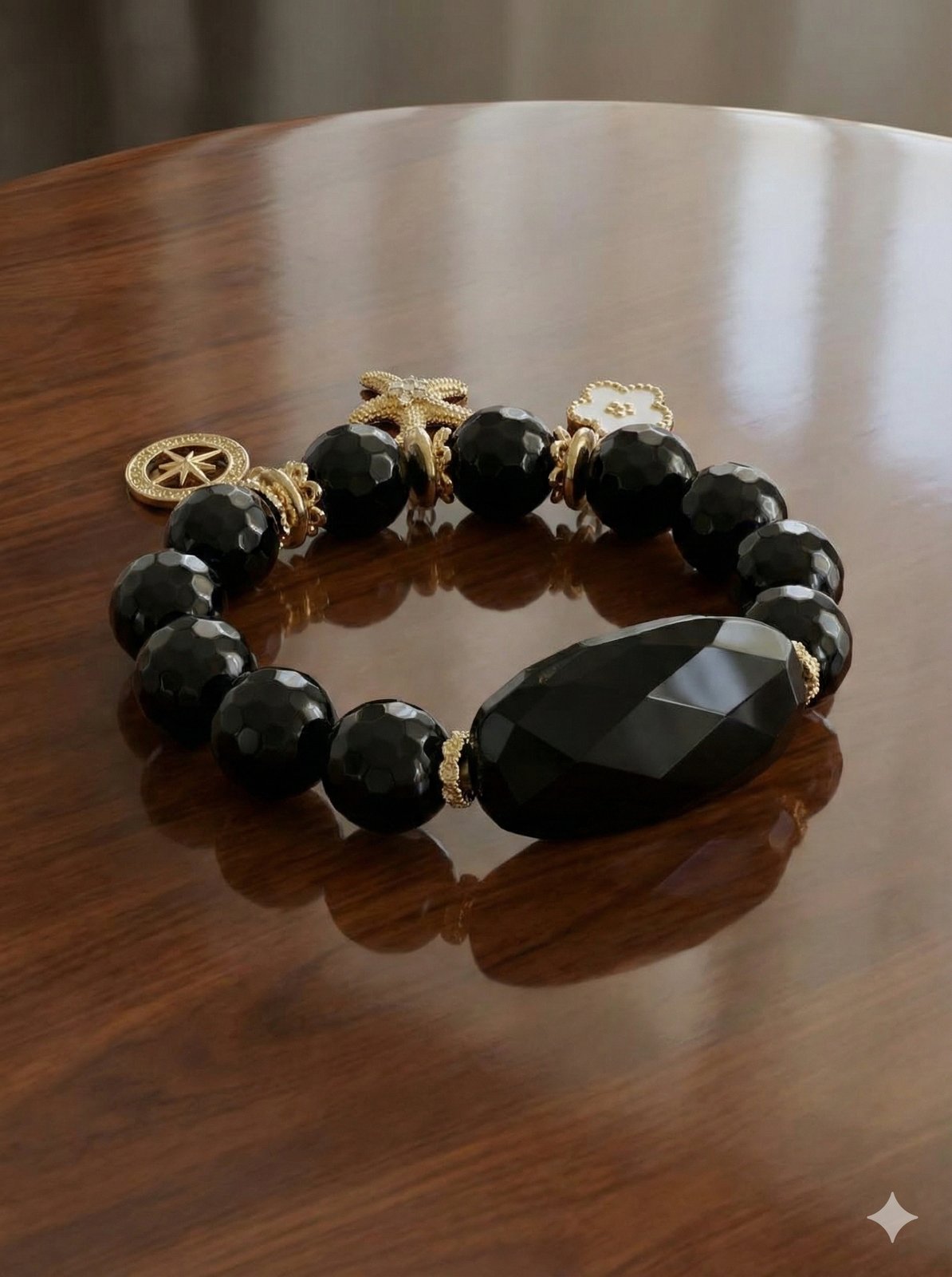 Браслет «Чёрная Элегантность» — Чёрный агат