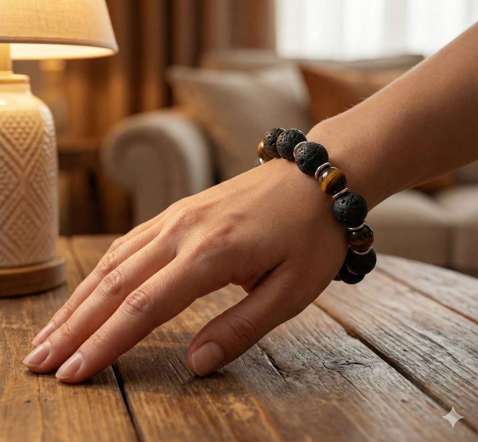 Браслет «Вулканическая Сила» — Чёрный агат