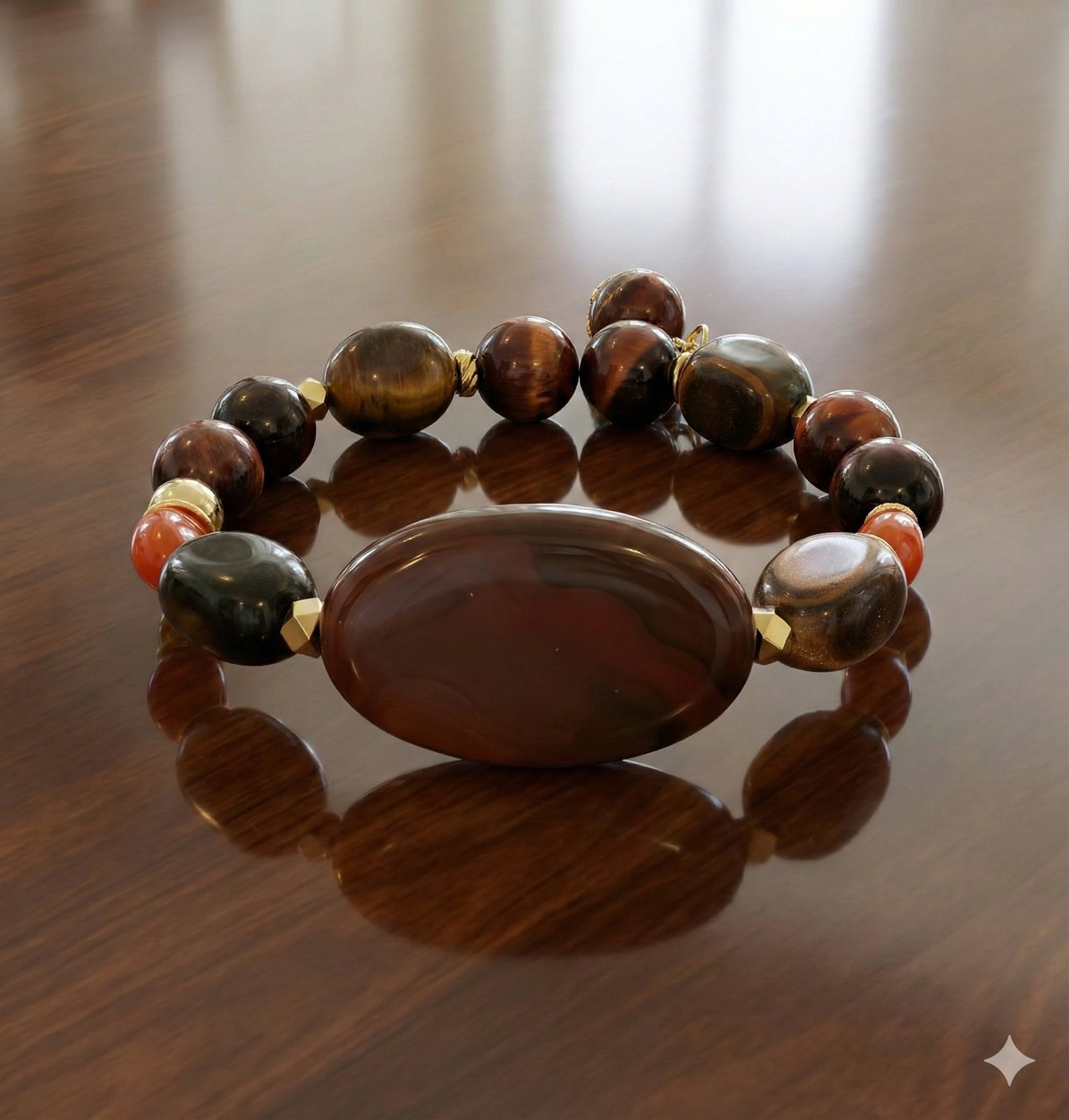Браслет «Воин Земли» — Тигровый глаз, Агат