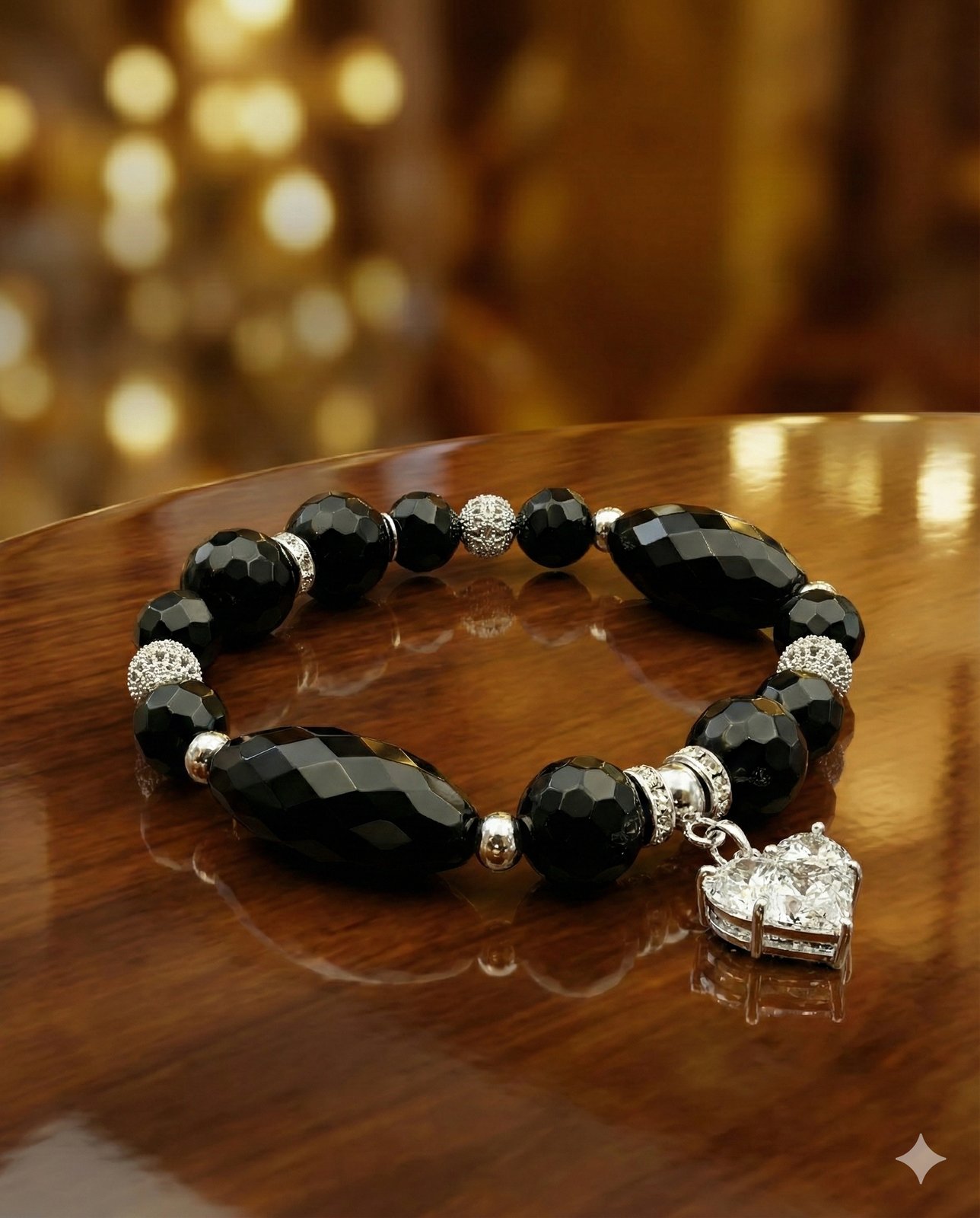 Браслет «Королевская Ночь» — Чёрный агат