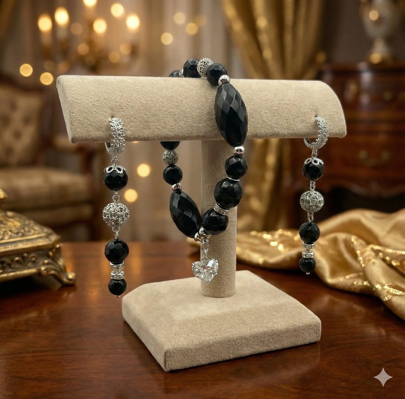 Комплект «Королевская Ночь» — Чёрный агат