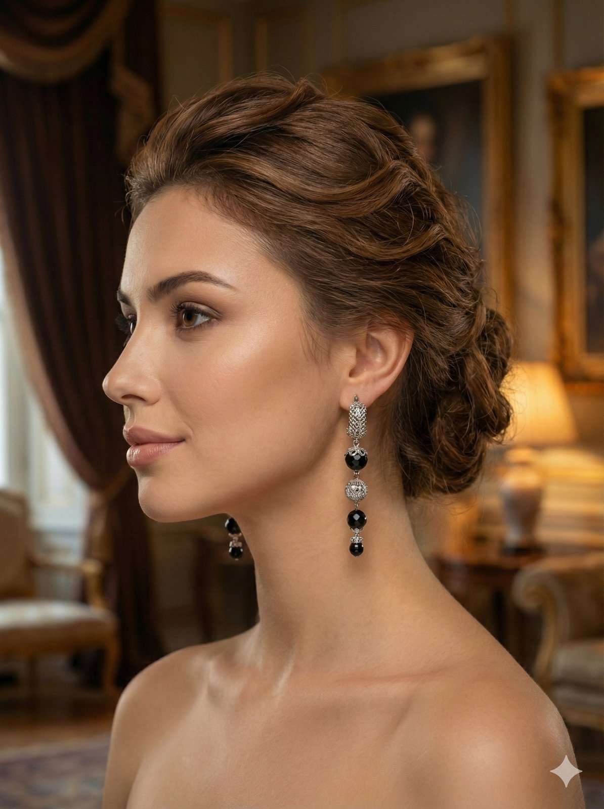 Серьги «Королевская Ночь» — вид 2