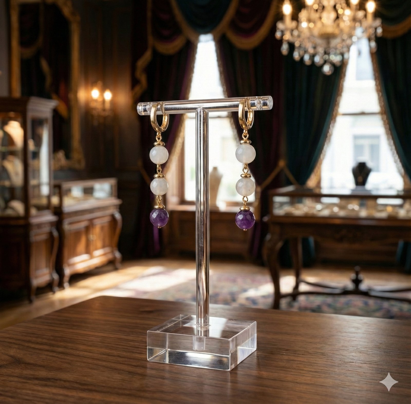 Серьги «Розовый Закат» — вид 3