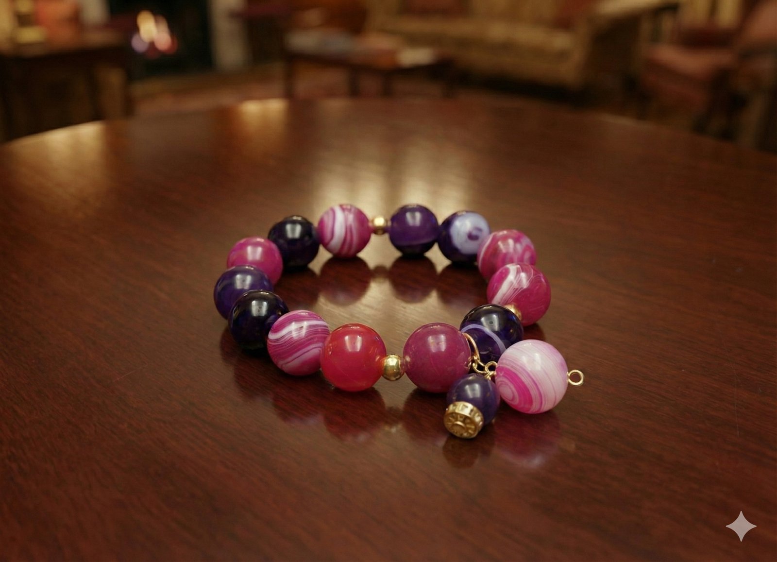 Браслет «Фуксия Агат» — вид 2