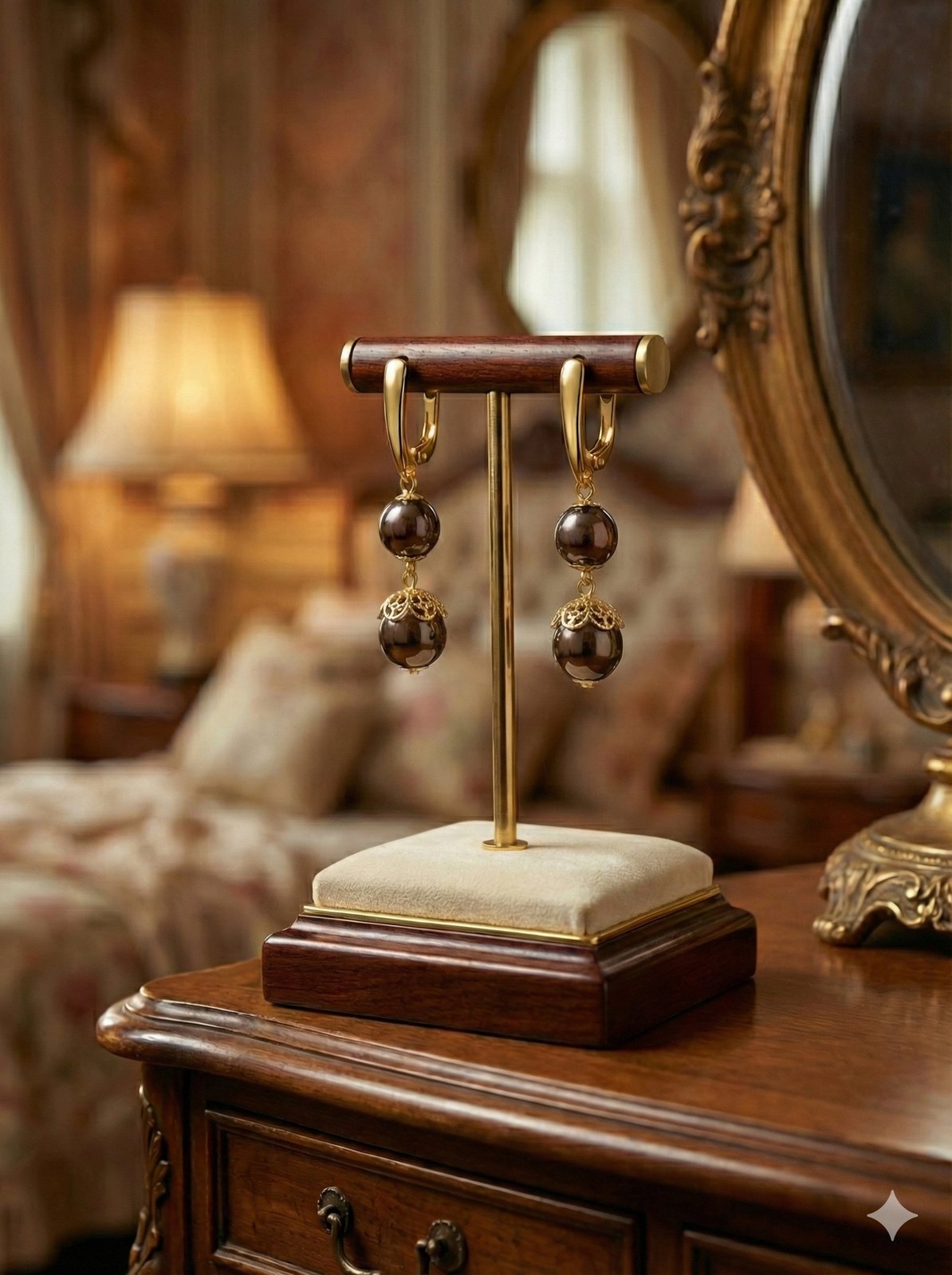 Серьги «Бронзовый Магнит» — Гематит