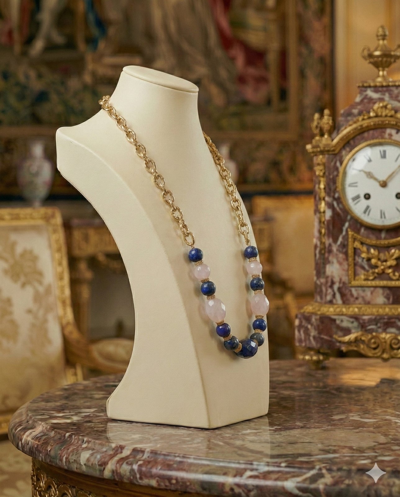 Ожерелье «Королевская Гармония» — Лазурит, Аметист, Агат