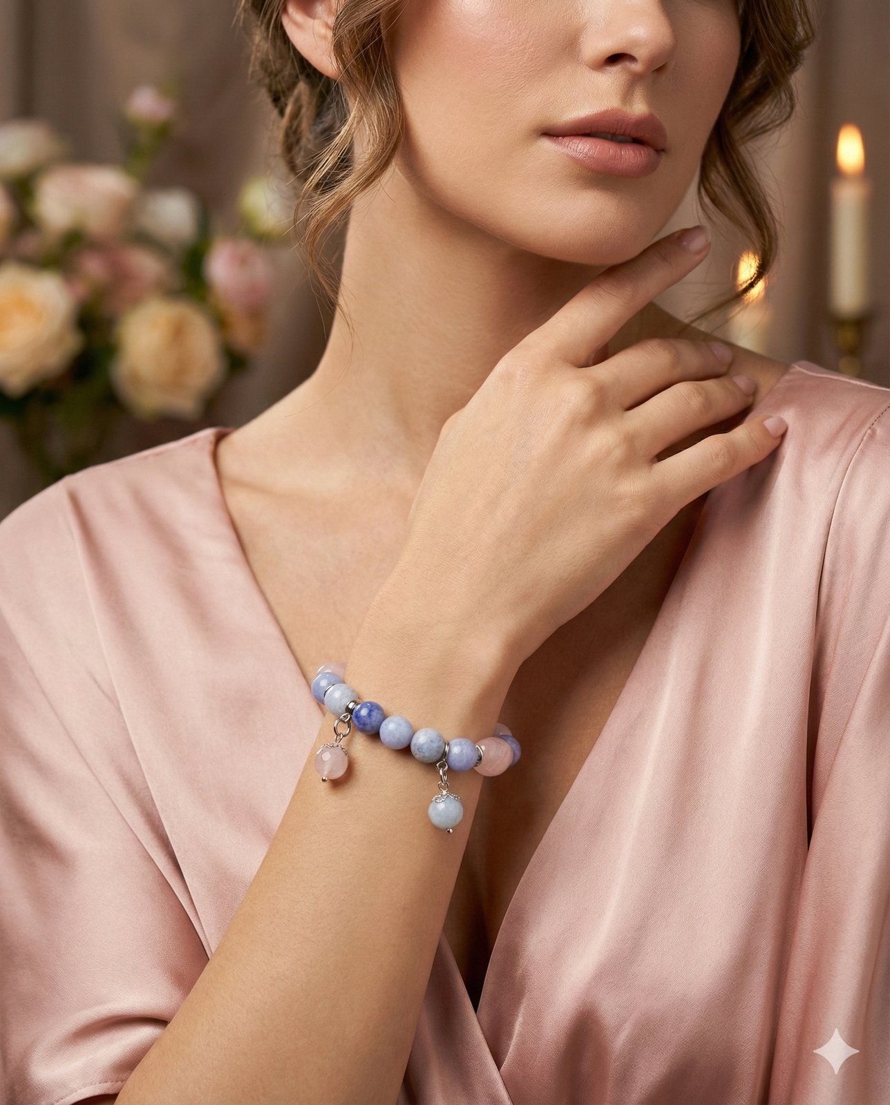 Браслет «Небесная Нежность» — Розовый кварц